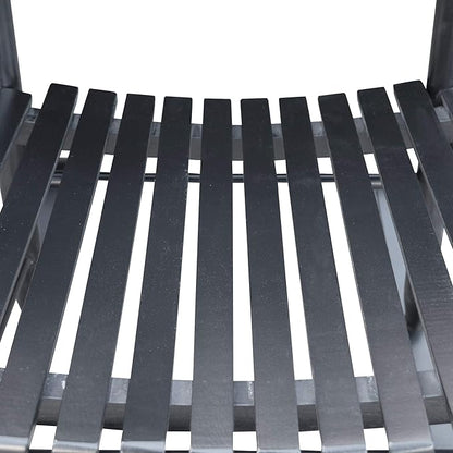 Henf Wooden Rocking Chair Outdoor Porch Rocker Chair, Populus Wood Frame Patio Rocking Chair for Garden, Lawn, Balcony, Backyard, Load Bearing 280 lbs (Black)