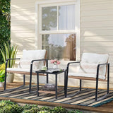 Verano Garden 3 Pieces Rocking Bistro Set, Small Wicker Patio Furniture Set - Photo 2