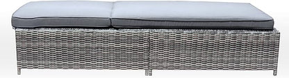 Elle Decor Vallauris Patio Outdoor Furniture Collection, Premium All Weather Wicker, Outdoor Chaise & Ottoman Set, Gray