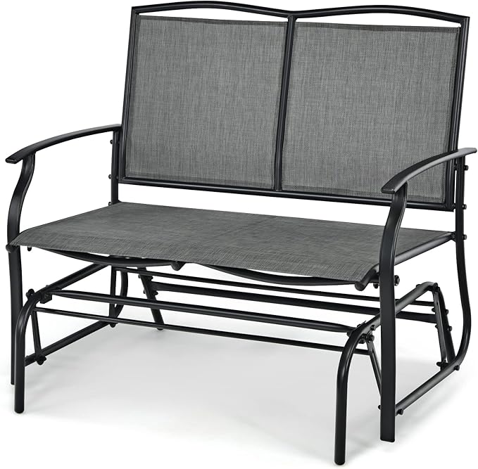 Tangkula 2-Person Patio Glider Bench, Outdoor Rocker Glider Loveseat Chair W/Heavy-Duty Steel Frame - Photo 1