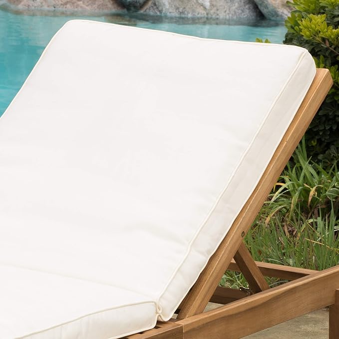 Christopher Knight Home Outdoor Pool/Deck Furniture, Teak Chaise Lounge Chairs with Cushions (Set of 2) - Photo 3