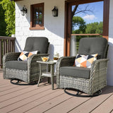 HOOOWOOO Patio Furniture Set, 3 Pieces Outdoor Conversation Set - Photo 1