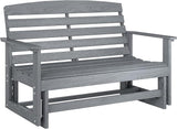 Outsunny 2-Person Outdoor Glider Bench Patio Double Swing Rocking Chair Loveseat w/Slatted HDPE Frame for Backyard - Photo 1