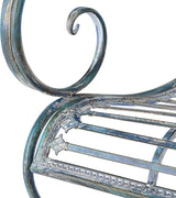Safavieh PAT5017C Outdoor Collection Abner Antique Blue Wrought Iron 46-inch Garden Bench - Photo 7
