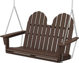 POLYWOOD Vineyard 2-Person Porch Swing, Mahogany - Heavy Duty HDPE Outdoor Hanging Swing for Patio - Photo 1