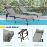 EROMMY Patio Chaise Lounge Chair, Set of 2 Outdoor Lounge Chairs with Adjustable Backrest - Photo 5