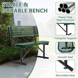 Park Benches for Outside, Garden Benches Weatherproof with Backrest - Heavy-Duty Metal Bench for Patio Porch Backyard - Photo 6
