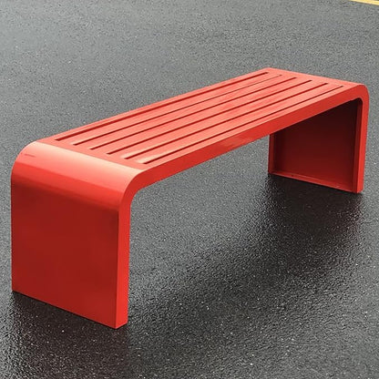 Premium Heavy-Duty Steel Frame Outdoor Bench - Weatherproof Metal Garden Bench for Patio, Porch, Park- All-Weather Commercial Grade Seating