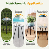 1 Pack Metal Outdoor Side Table Small Outside Round End Table for Patio Modern Accent Garden Corner Table for Small - Photo 6