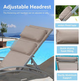 Domi Pool Lounge Chairs Set of 2, Aluminum Adjustable Outdoor Chaise Lounge - Photo 7