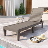 DIMAR GARDEN Outdoor Chaise Lounge,Resin Pool Lounge Chair Waterproof Recliner, Taupe - Photo 2