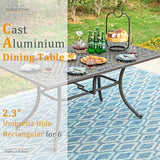 Sophia & William 7 Pieces Cast Aluminium Patio Dining Set for 6 - Photo 7