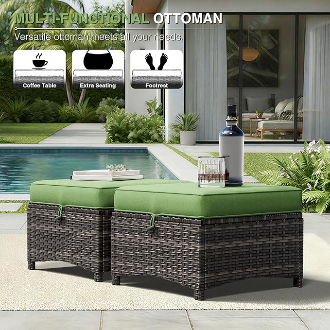 Joyside Outdoor Patio Couch Set, Outdoor Wicker Sofa with High Back, Deep Seating, Wide Armrest, Thickened Cushions - Photo 8