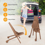 Outvita Acacia Wood Folding Chairs Wooden Folding Chair Outdoor Lounge Chairs Clearance for Home Patio Porch Lawn - Photo 5