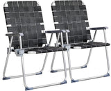 VINGLI Aluminum Oversize Patio Lawn Chairs Folding Set of 2 with Detachable Cup Holder - Photo 1