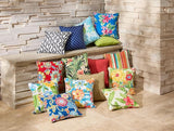 BrylaneHome 20" Square Throw Pillow - Patio & Outdoor - Water, Stain & Fade Resistant - Poppy Green - Photo 6