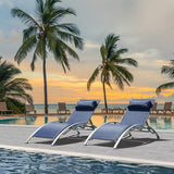 Domi Pool Lounge Chairs Set of 2, Adjustable Aluminum Outdoor Chaise Lounge Chairs - Photo 7