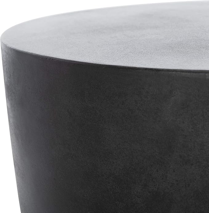 Safavieh Outdoor Aishi Black Modern Concrete Round Accent Table