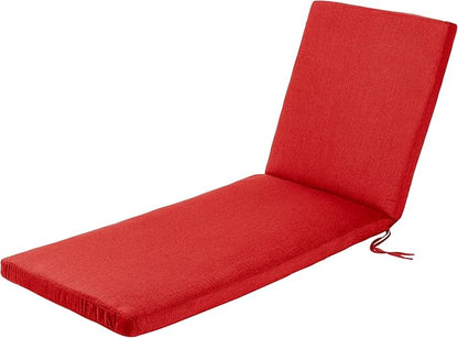 Sunbrella Chaise Lounge Chair ,Outdoor Furniture for Patio, Weather Resistant & Quality Fabric, Back Rest Lounger & Folding Set, Lawn, Beach & Pool Beds (Red, Acrylic, 24"Dx74Wx3)