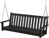 POLYWOOD GNS60BL Vineyard 60" Outdoor Swing, Black - Photo 1