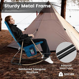 Goplus Oversized Folding Rocking Chair, Padded Patio Lounge Rocker w/Metal Frame, Armrests, Side Pocket - Photo 5