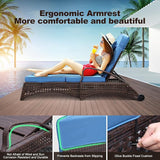 NOBLEMOOD Chaise Lounge Outdoor Wicker Lounge Chair with Wheels - Photo 3