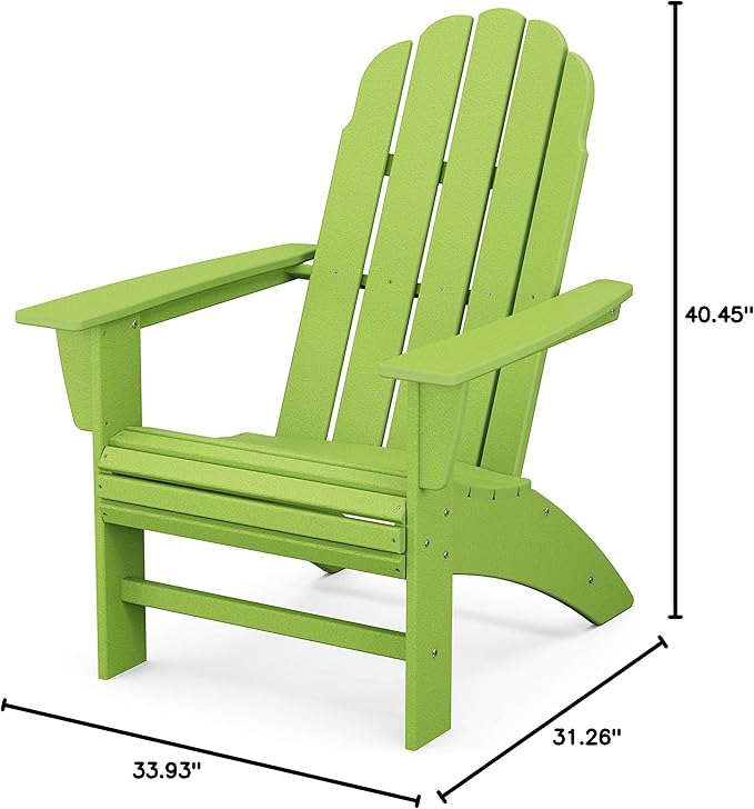 POLYWOOD® Vineyard Curveback Adirondack Chair in Lime