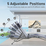 Outdoor Chaise Lounge Set of 2, Aluminum Patio Outdoor Lounge Chair for Beach Pool Sunbathing - Photo 6