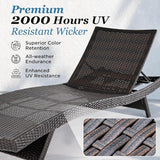 IDZO Katalina Chaise Lounge Set of 2-500lbs Support, UV Wicker, Ergonomic Wave Design, Reclining Backrest - Photo 3