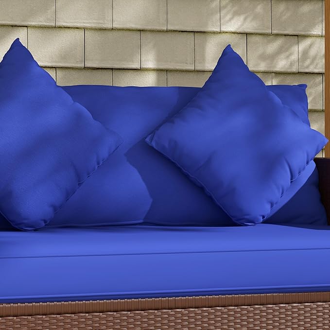 Outsunny Patio Wicker Loveseat with Cushions, 2-Seat Outdoor PE Rattan Couch Sofa with Throw Pillows, for Porch - Photo 7