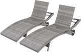 LUMISOL Patio Wicker Chaise Lounge Chairs Set of 2 - Photo 8