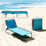 Outsunny Padded Folding Chaise Lounge Chair Outdoor Set of 2, 5-Level Reclining Patio Loungers - Photo 7