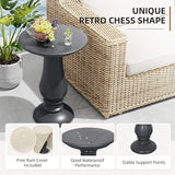 UPHA 2-Piece Outdoor Patio Round Side Table,Concrete Accent End for Outside Yard, Deck, Living Room, Bedroom, Grey - Photo 6