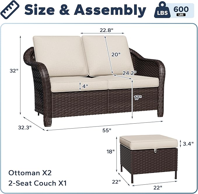 Patio Sectional Couch Set - Photo 2