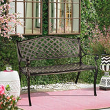 LEISU OKIDA 41” Outdoor Garden Bench All-Weather Cast Aluminum Porch Loveseat Chair for Patio Park Path Yard Lawn Work - Photo 8
