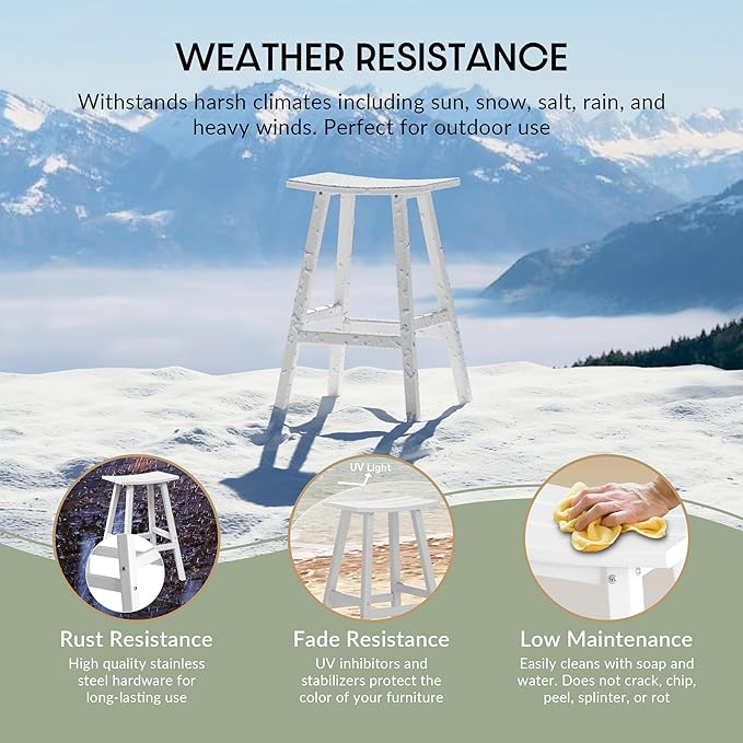WestinTrends Malibu Malibu 24 Inch Counter High Saddle Stools (Set of 3), White - Photo 7