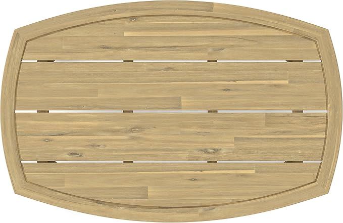 SIMPLIHOME Parkside SOLID ACACIA WOOD 70 inch Wide Rectangle Contemporary 4 Piece Outdoor Conversation Set in Natural - Photo 8
