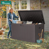 YITAHOME 220 Gallon Double-Wall Deck Box with Divider & Side Handles, Outdoor Large Storage for Patio Furniture Cushions - Photo 3