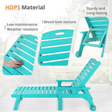 LUE BONA HDPS Chaise Lounge Chair Set of 2, Outdoor Pool Lounge Chairs with Adjustable Backrest - Photo 6