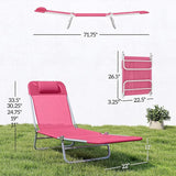 Outsunny Folding Chaise Lounge Chair, Pool Sun Tanning Chair, Outdoor Lounge Chair with Reclining Back - Photo 3