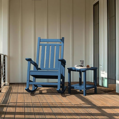 SERWALL Adirondack Table Set of 4, Outdoor Side Table- Blue
