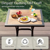 AECOJOY Outdoor Height Bar Table, 36'' Metal Frame Bar Table Bistro Square Table with Wooden Top - Photo 4