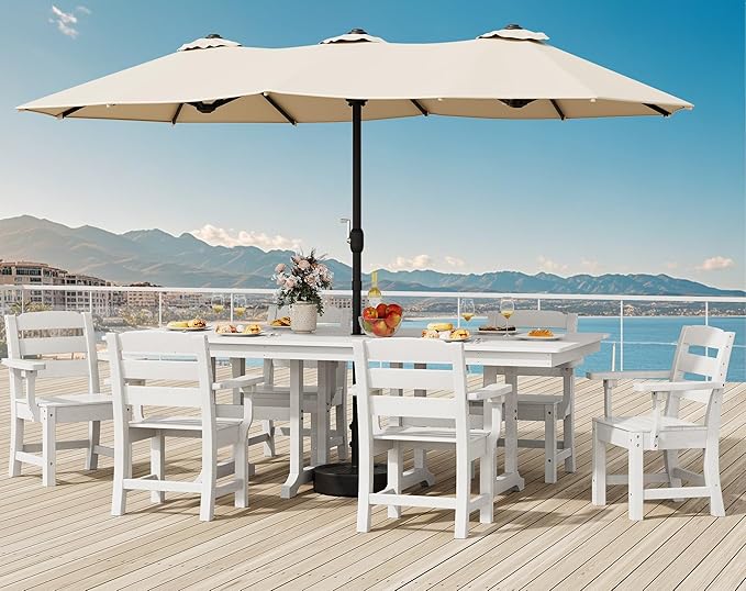 YITAHOME HDPE Chairs Set of 2, Sturdy Patio Chair w/Max Bearing 330 LBS, All-Weather Outdoor Patio Chairs for Terrace - Photo 2