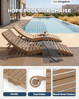 in-Pool Lounge Chairs Set of 2, Folding HDPE Pool Chairs Anti-Floating No Sandbags with Cup Holder & Handles - Photo 5