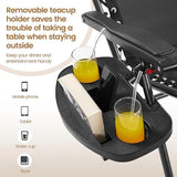 Yaheetech 29" Zero Gravity Chair Folding Reclining Lounge Recliner with Removable Pad & Headrest & Side Cup Holder Tray - Photo 9