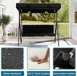 Durable Outdoor Glider Swing with Canopy，Patio Garden Bench and Stand for Backyard, Porch, or Lawn - Photo 2