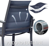 Kozyard Outdoor Patio Dining Chairs Set of 2, Rust-Resistant Aluminum Frame, Padded Textilene Fabric - Photo 7