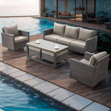 Rilyson Wicker Outdoor Patio Furniture Set - 6 Piece Patio Conversation Set with 2 Swivel Rocker Chairs - Photo 7