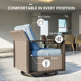 Patio Chairs Set of 2, Outdoor Swivel Rocker Patio Chairs, Metal Patio Furniture with Deep Seating - Photo 4