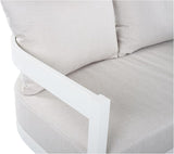 Merax 52.6" Modern Curved-Back Outdoor Aluminum Loveseat, 2-Seater Patio Sofa with Weather-Resistant Cushions for Porch - Photo 6